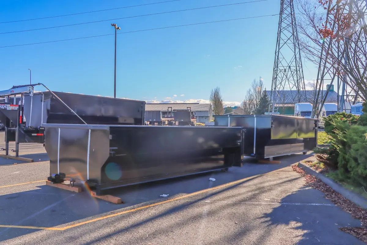 Roll-off dumpster ready for waste disposal at job site for 40 Yard Dumpster Rental in Novato